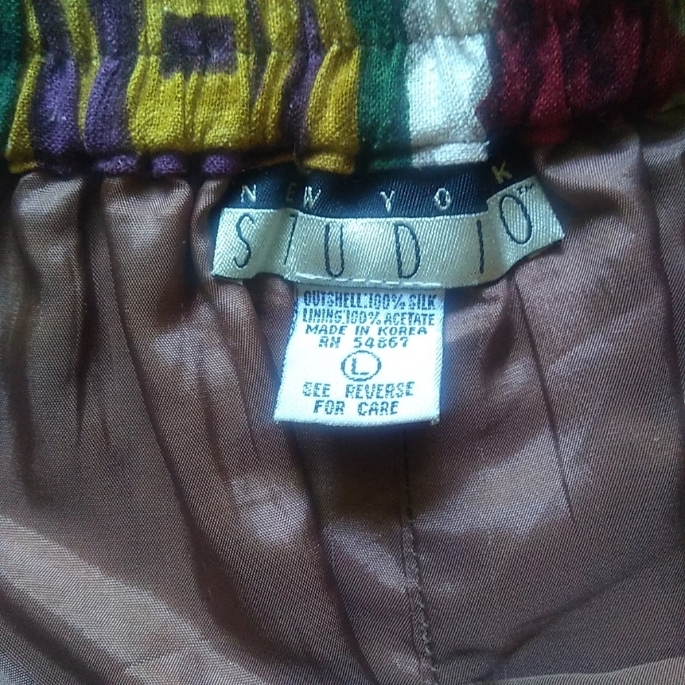 New York Studio Geometric Print Vintage Faux Wrap Skirt - Picture 5 of 7